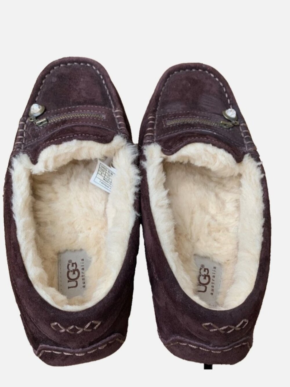 UGG Australia Ansley Charm Java Brown Moccasins Slippers Shoes Size 9 - Picture 4 of 6